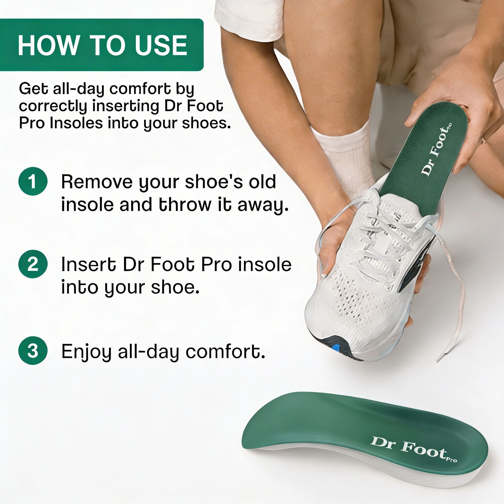 Dr Foot Pro Insoles (3/4 length)