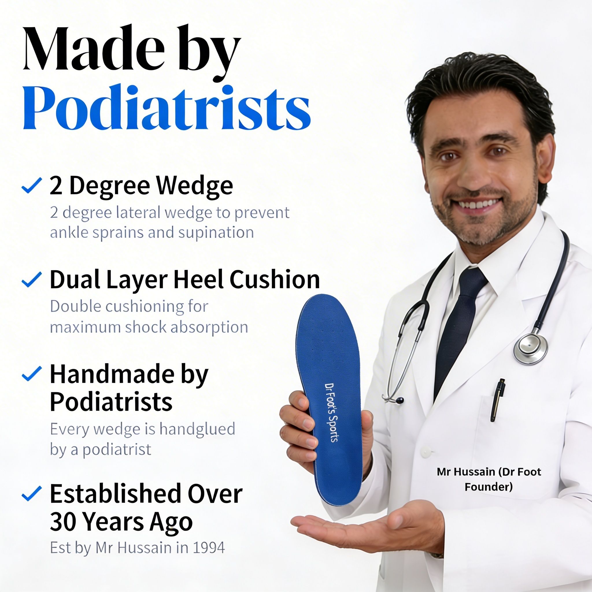 Dr Foot Sports Supination Insole (Ankle Sprain)