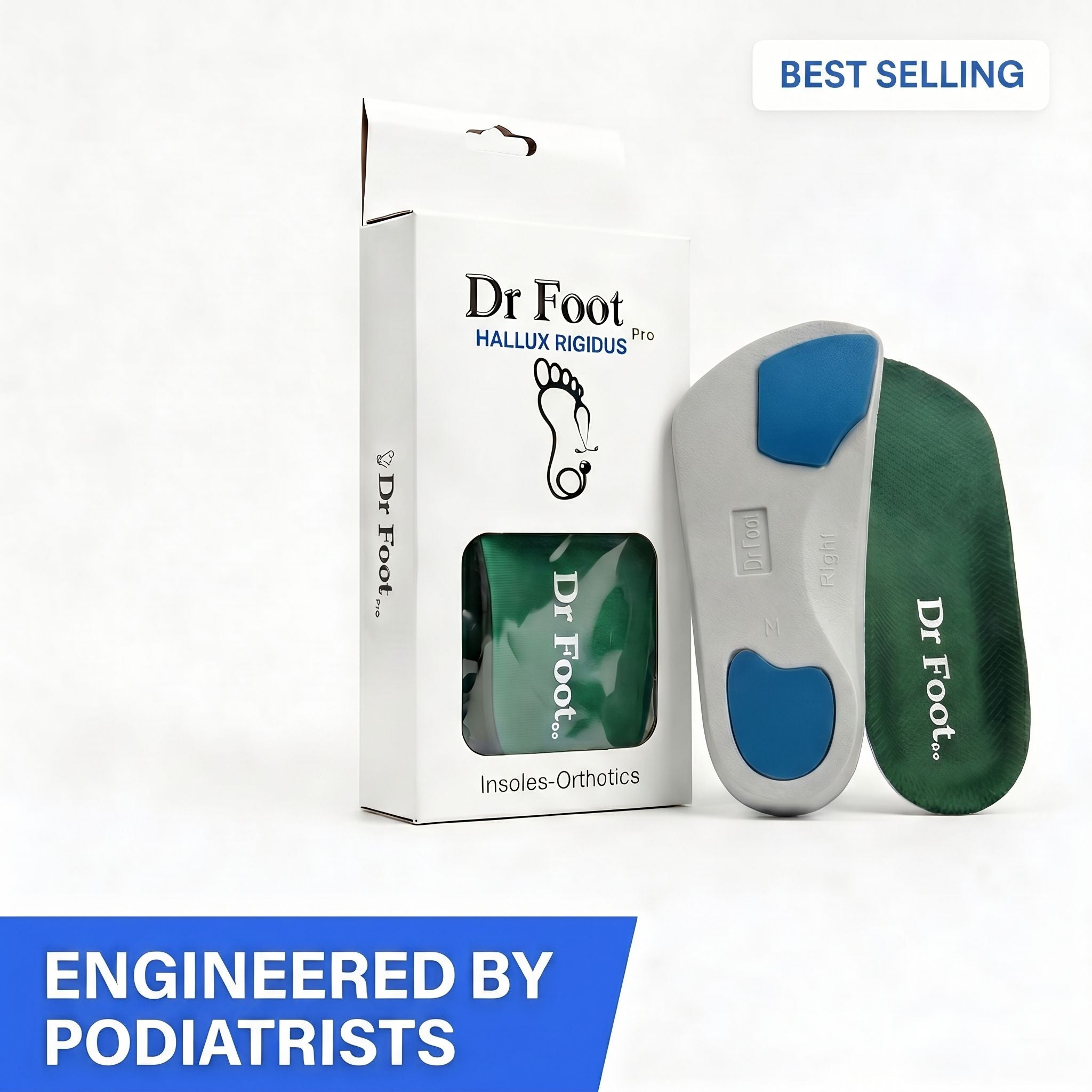 Dr Foot Pro Hallux Rigidus Insoles (3/4 length) Pair