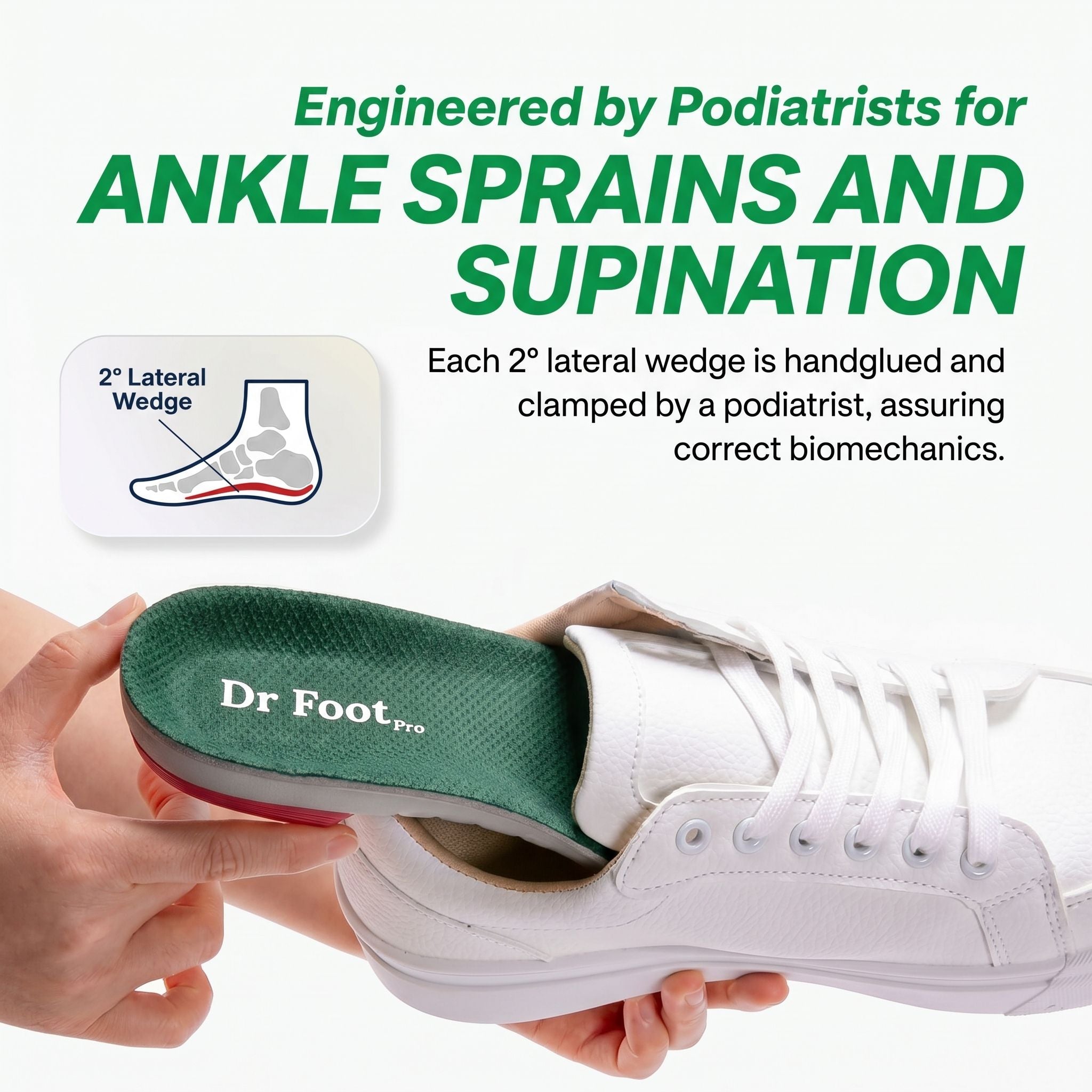 Dr Foot 3/4 Length Supination Insole (Ankle Sprain)